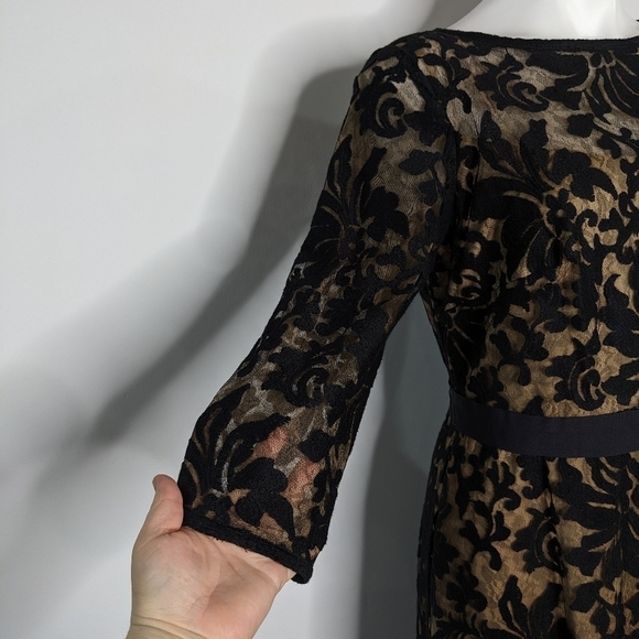 Tadashi Shoji Elegant Black and Gold Lace Dress - Picture 6 of 10
